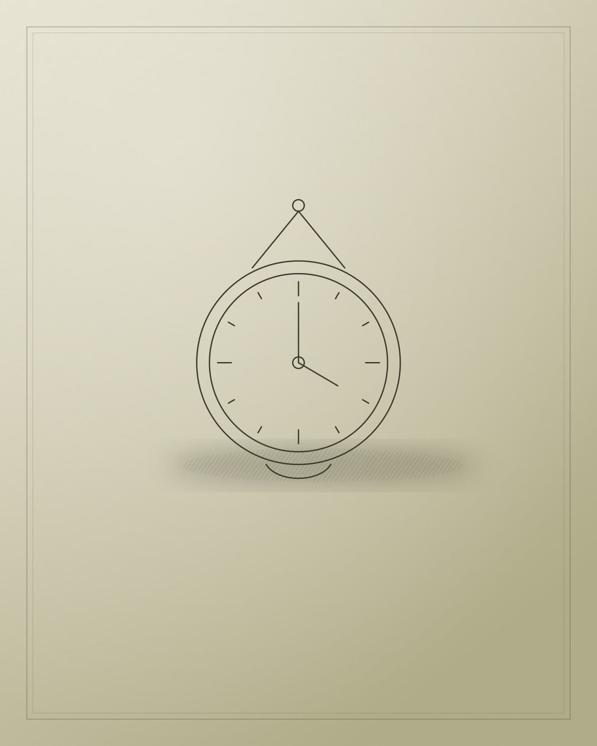 Placeholder engraving of a wall-mounted clock.
