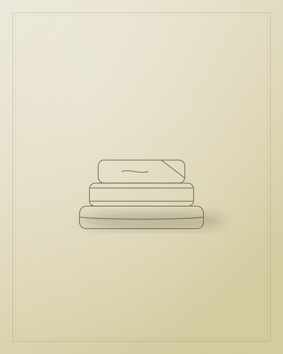 Placeholder engraving of a stack of folded linen cloths.